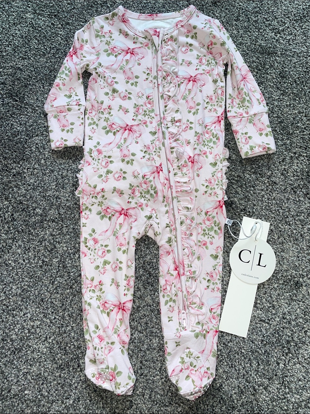Caden Lane Zip Footie Sleeper Onsie